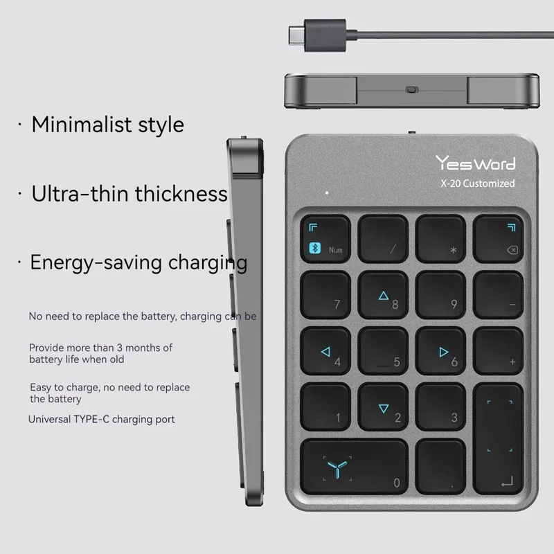 Teclado de Membrana Personalizado Mini Ultra Fino 70g Multifuncional Escritório Desenho Chave Personalizada Filme Yesword-x20 - Imagem 5