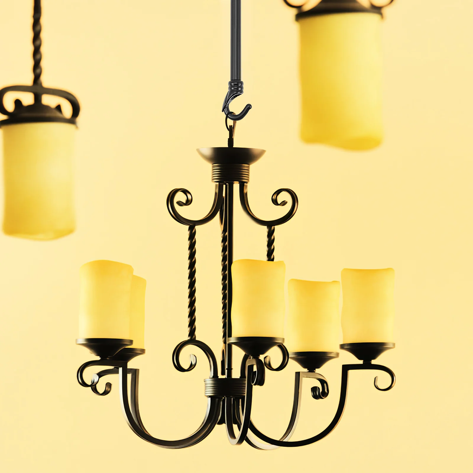 

Black Chandelier Rod Bearing with Metal Straight for Ceiling Light Lamp Tube