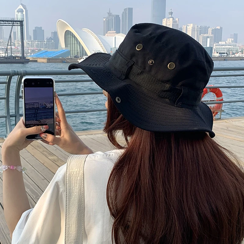 여성용 야외 낚시 모자, 2024 넓은 챙 자외선 차단 버킷 햇, 여름 하이킹 어부 모자, 신제품