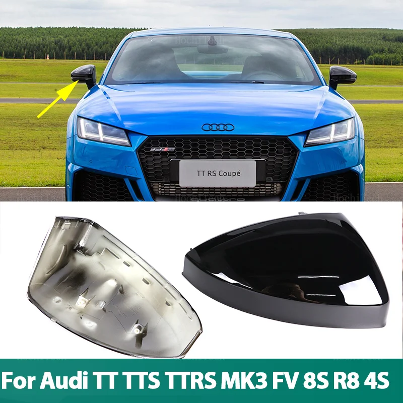 

1 pair Rear View Side Case Trim Car Rearview Mirror Caps for Audi TT TTS RS TTRS MK3 8S 15-23 R8 2016-23 Replacement