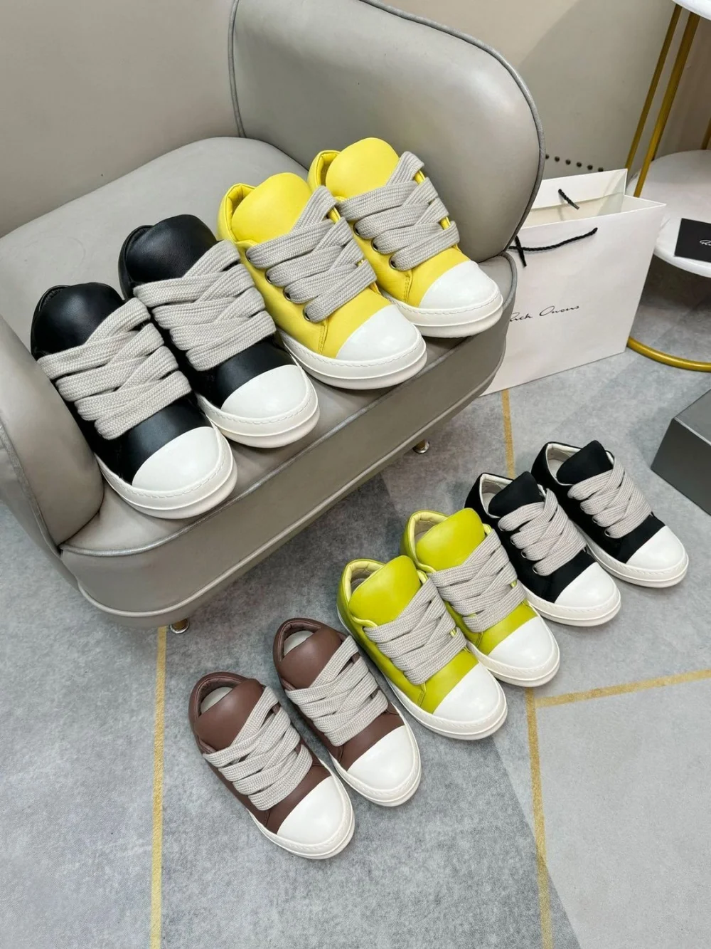 Spring Black Ro Casual Shoes Men Low Top Genuine Leather Giant Lace Up Down Jacket Luxury Designer Sneakers Owen Women Trainers 6