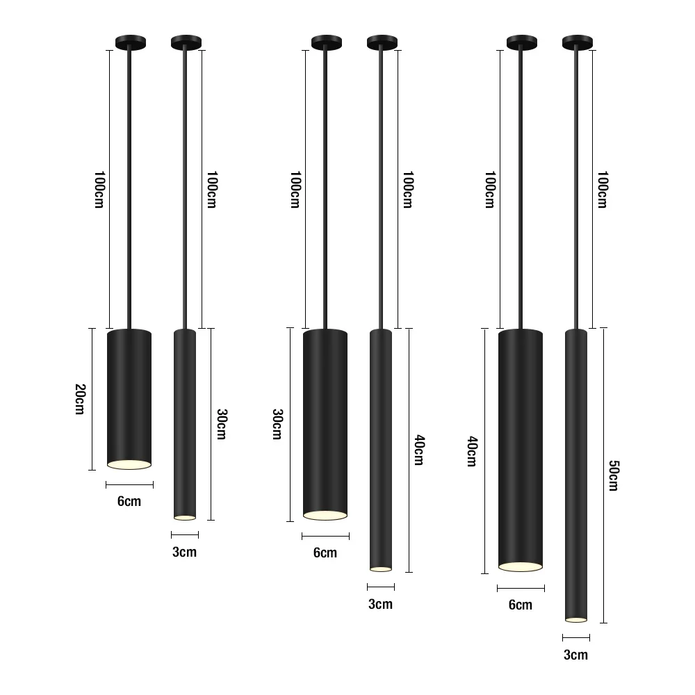 LED Pendant Lamp Long Tube Lamp Kitchen Island Dining Room Shop Bar Counter Decoration Cylinder Pipe pendant lights pendant lamp
