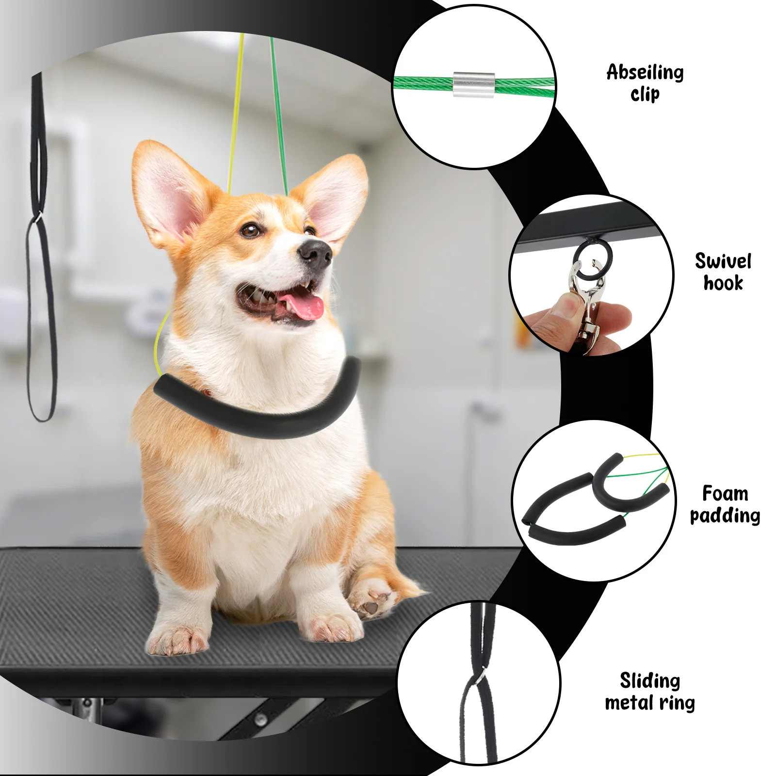 Dog Grooming Table Arm Iron Pet Grooming Stand with Clamp Height Adjustable Fixed Dog Beauty Stand for Pet Nail Clipping Haircut 3