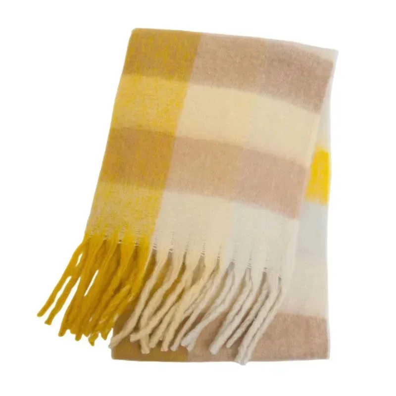 Fashion Winter Scarf Women Thicken Warm Plaid Wrap Luxury Designer Brand Female Men Shawl Long Tassel Ac Studios