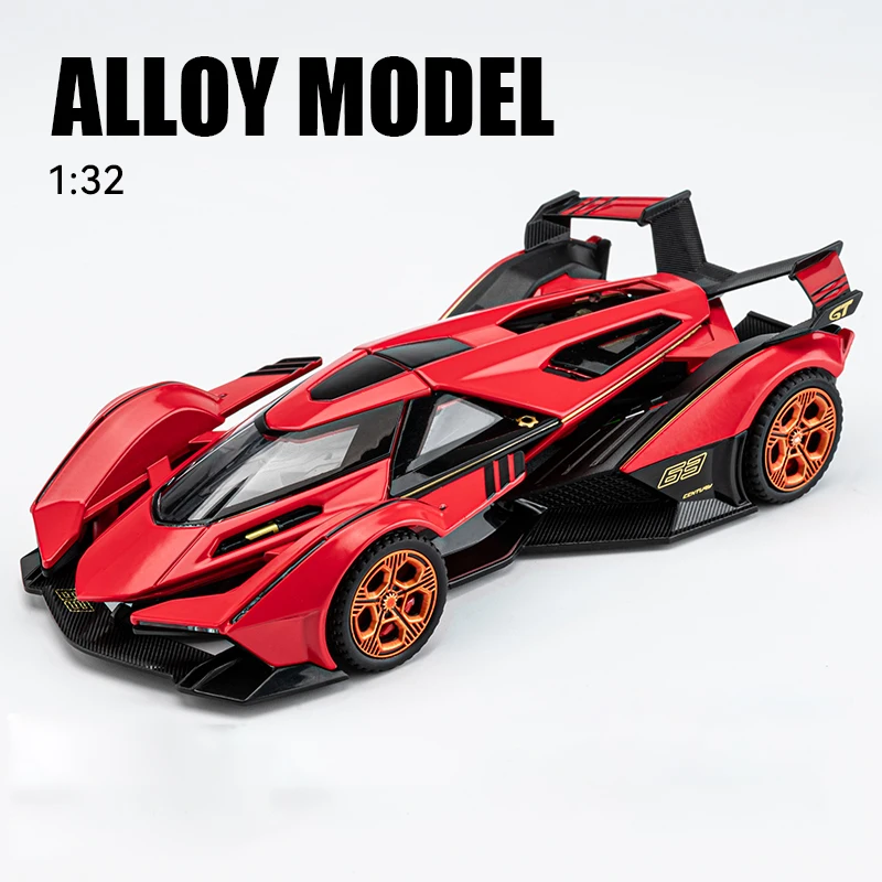 1/64 Lamborghini V12 Vision GT K ジョンGT 赤 1:32 Lamborghini V12 Vision GT Gran Turismo Supercar Alloy Model