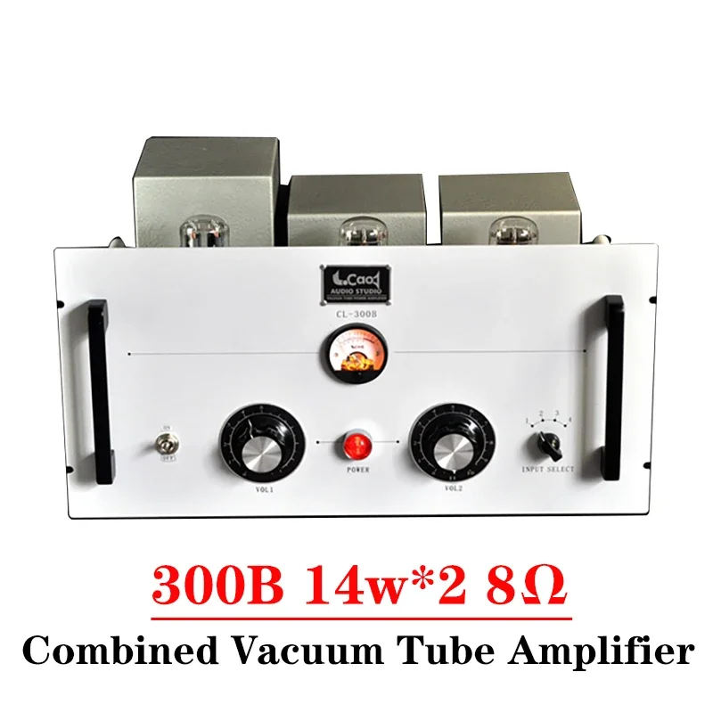 

14w*2 300B Combined Vacuum Tube Amplifier High Power Low Distortion Sound Warm Vu Meter Single Ended HIFI Amplifier Audio