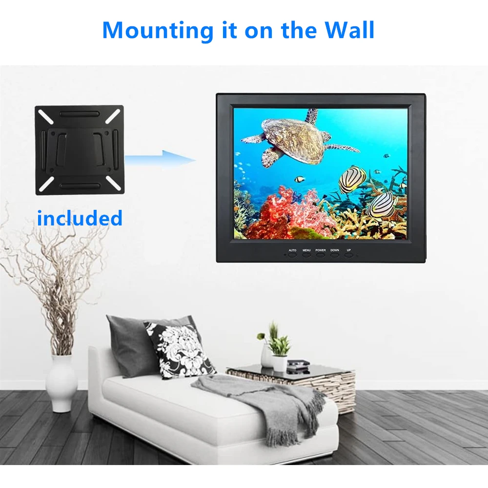 Eyoyo EM12A  , BNC VGA AV HDMI Է, 800x600 ޴ 4:3 TFT LCD ÷ ũ,  Ȯ , 12 ġ