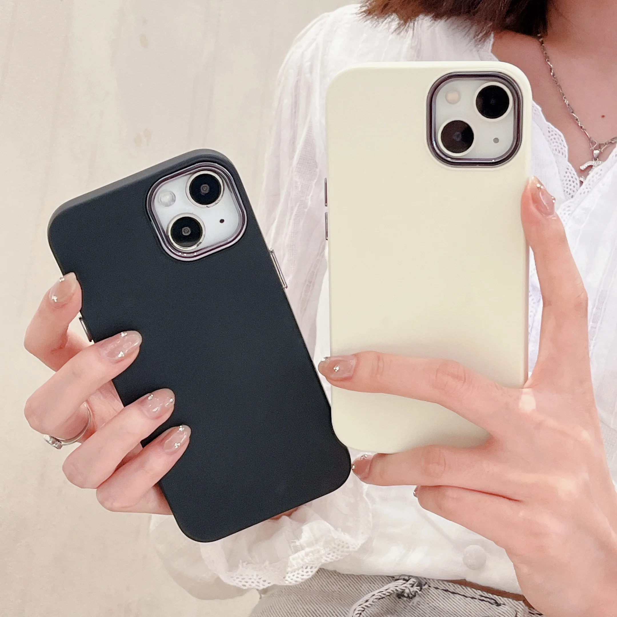 

Original Square Liquid Silicone Phone Case For iPhone 14 13 11 12 Pro Max Mini X XR XS Metal Camera ring Shockproof Back Cover