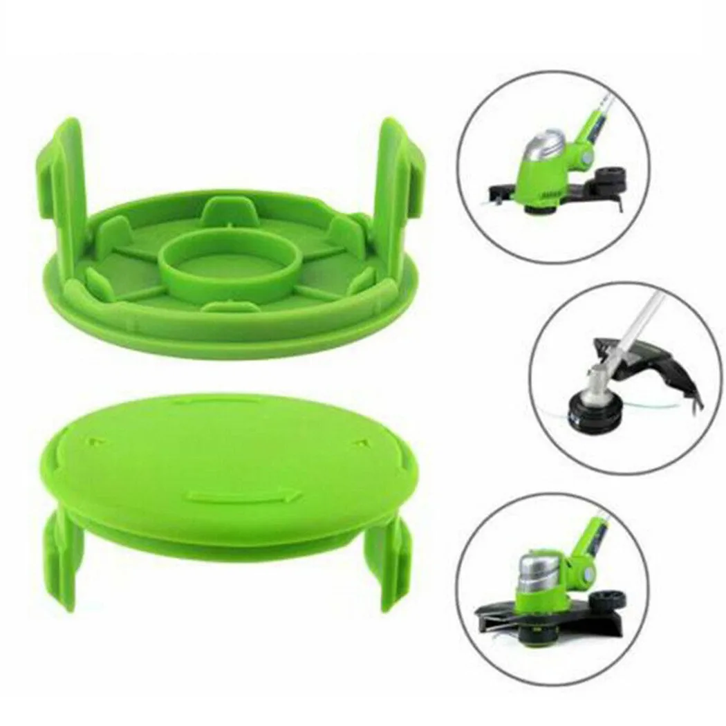 2pcs Set For RYOBI RLT6130 Grass Trimmer Spool Line Cover ALM MC489 Plastic Green Garden Tool Lawn Mower Parts
