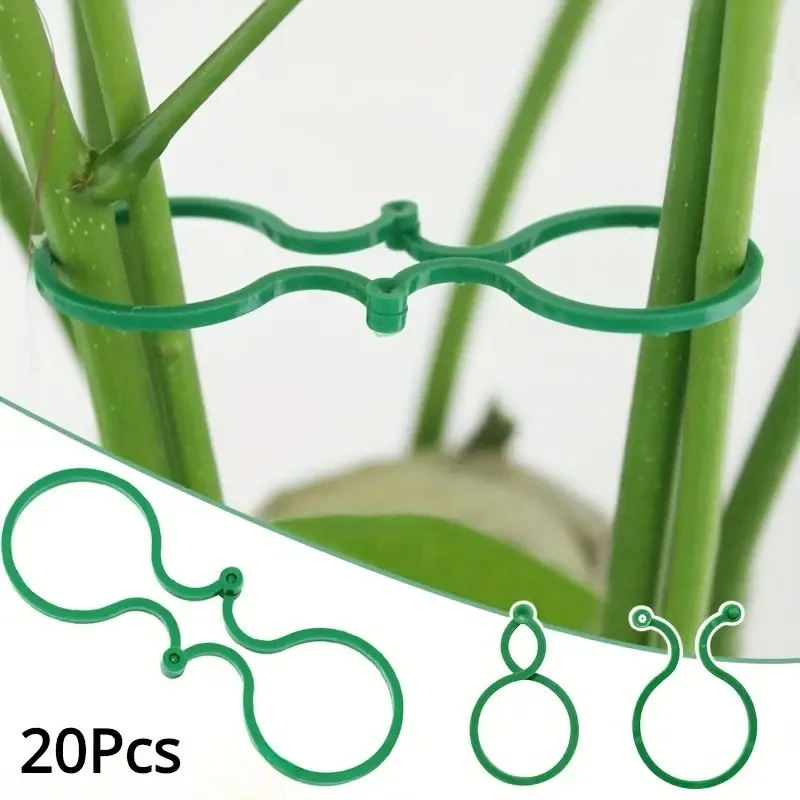 20 Plastic Garden Vine Clips Plant Tie Fastening Ring Clips Tomato Plant Support Tools
