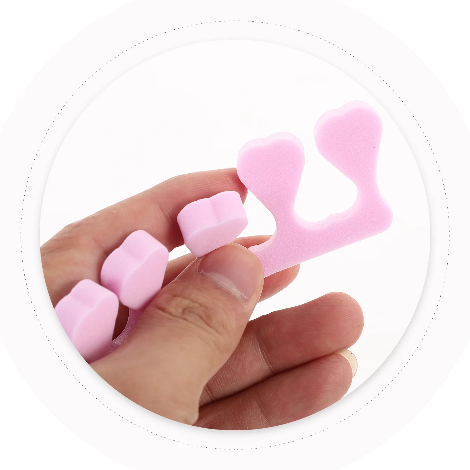 Heart Shaped Toe Separator High Density Sponge Disposable Toe Spacers Nail Tools Salon Accessories Fingers 100 Pcs