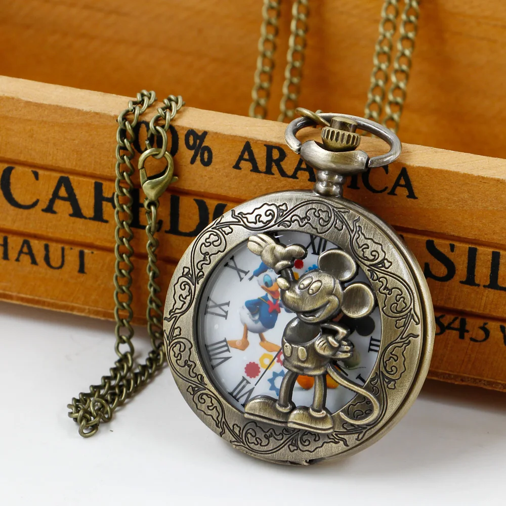 Clássico Quartz Pocket Watch para crianças, Relógio Fob com pingente de corrente, Colar para meninos, Venda quente