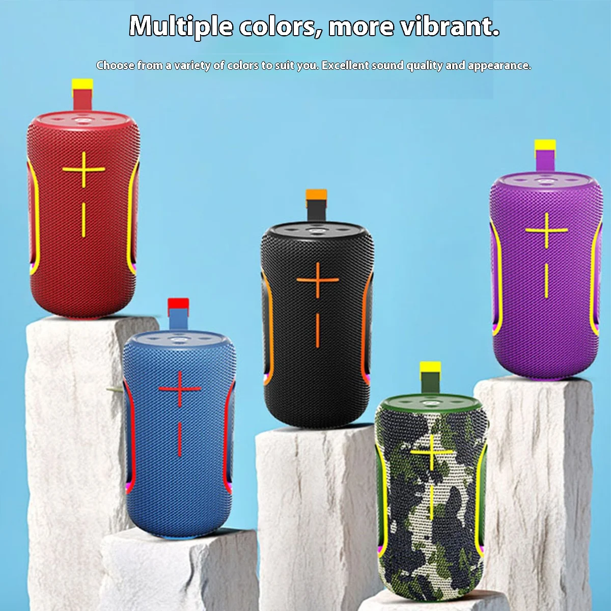Powerful Portable Bluetooth Speaker With Stereo Bass Subwoofer_voghion.com