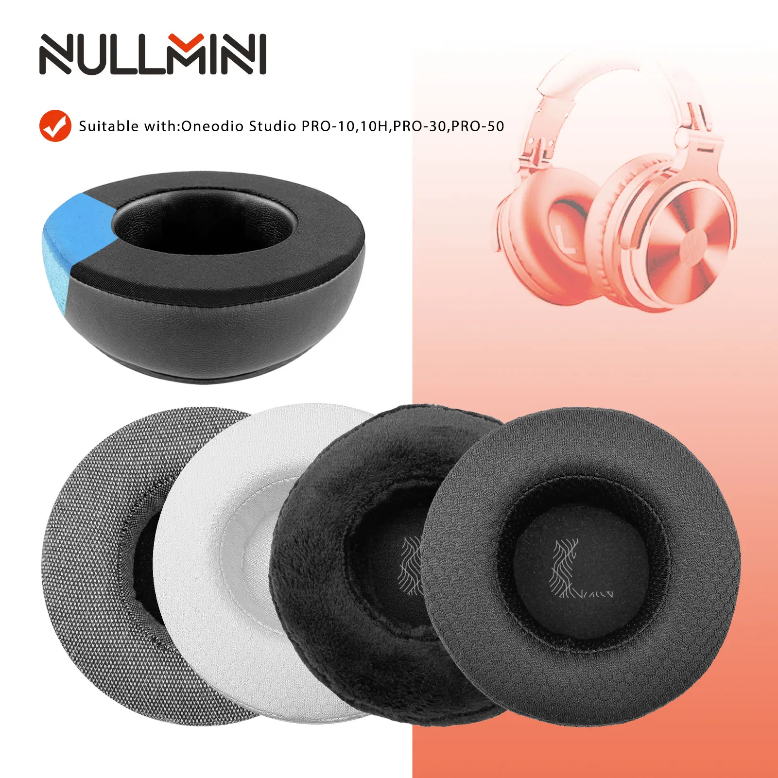 NullMini 교체 이어패드, Oneodio Studio PRO-10,10H, PRO-30,PRO-50 헤드폰, 냉각 젤 이어 쿠션, 귀마개 헤드밴드