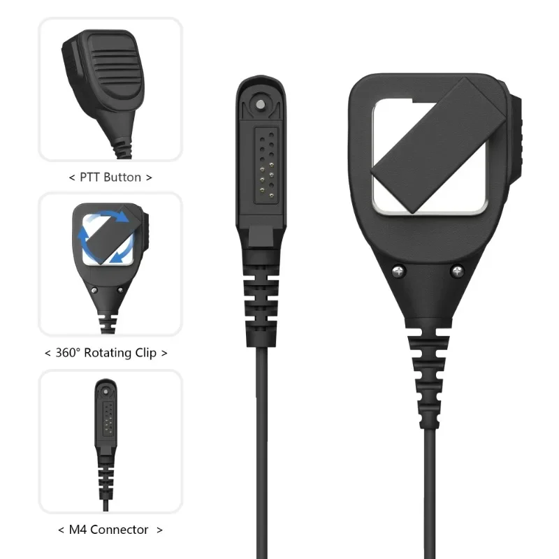 PMMN4021A Handheld PTT Speaker Microphone Compatible with Motorola GP328 GP338 G