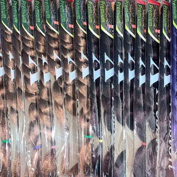 82 Inch Long Kanekalon Jumbo Braiding Hair Synthetic Braids Crochet Hair Extensions 165g Pre Stretched Braid For Black Women 1