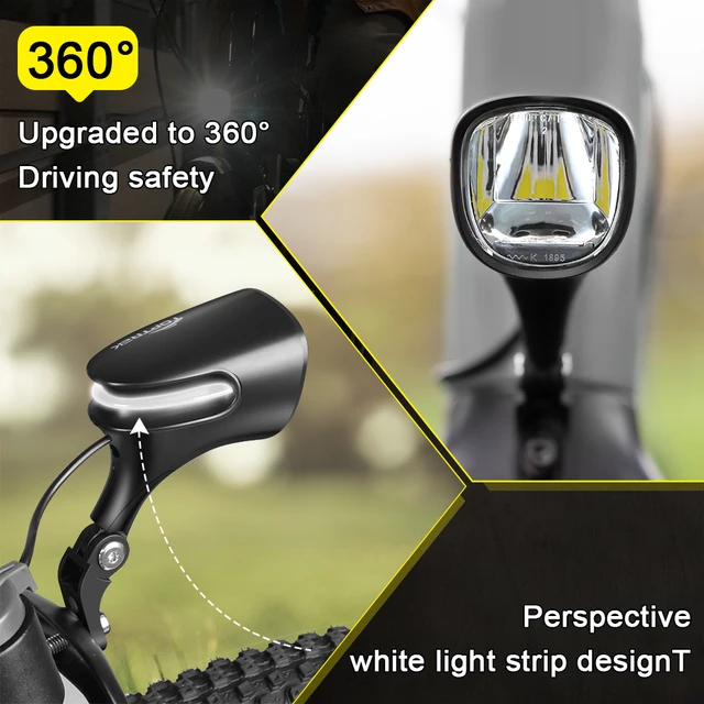 Set Luci Bicicletta A Head 35 Lux LED A Batteria - Faro Anteriore E Posteriore Con Sensore E Luce Diurna - Ricaricabile USB - Omologato Strada
