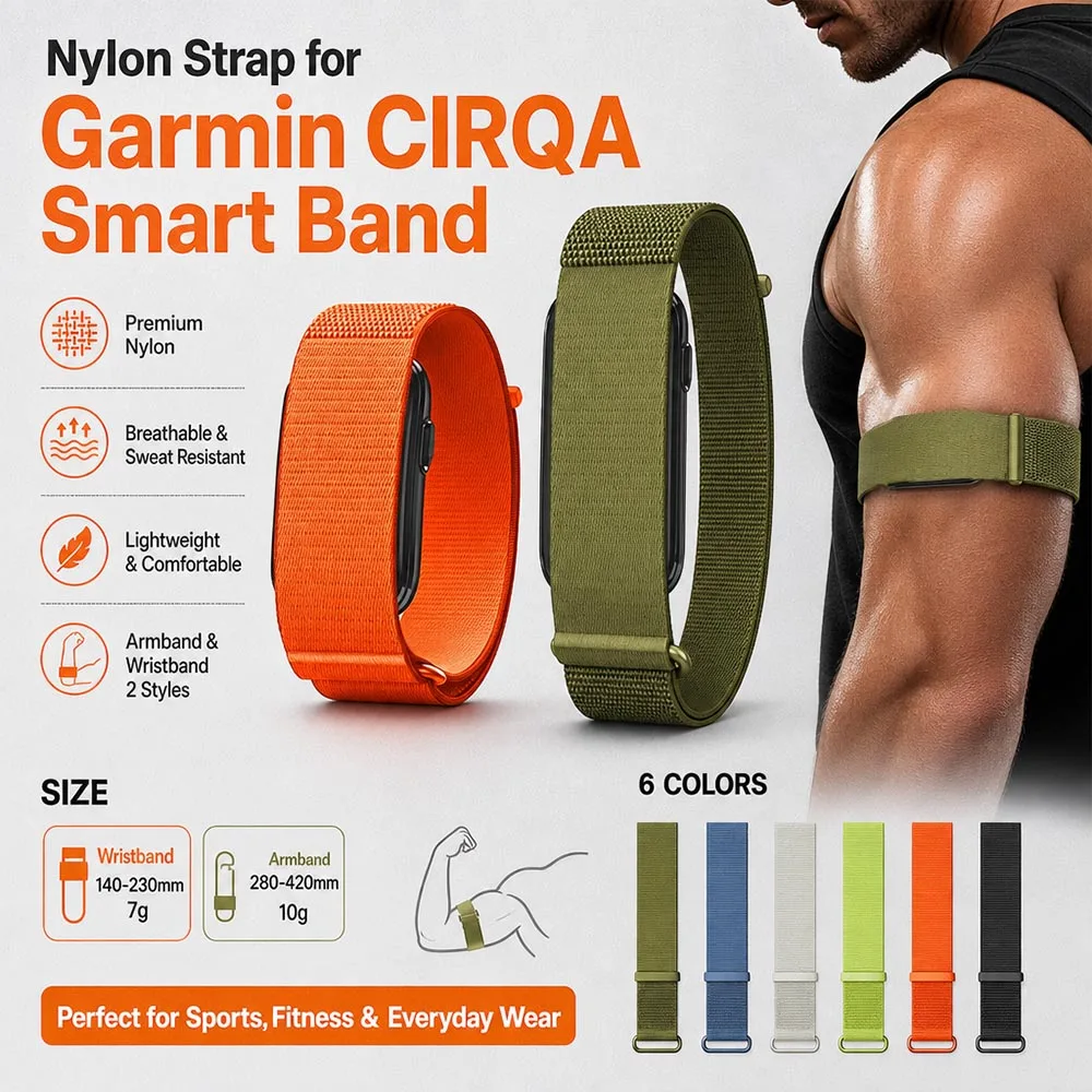 Nylon Woven Adjustable Fitness Tracker Bicep Strap - Breathable Arm Wristband Replacement