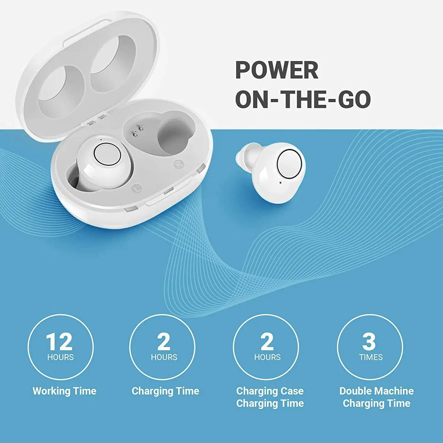 JINGHAO Rechargeable Hearing Aids Digital Hearing Amplifier In Ear Enhancer Voice Hearing Loss for Eldly White 2