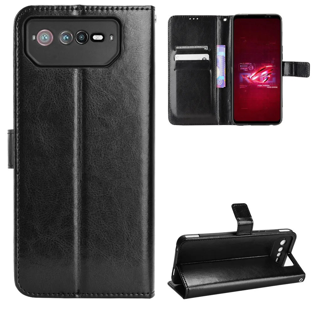 Per Asus Rog Phone 6 Case Luxury Flip Pu Leather Wallet Lanyard Stand Case Per Asus Rog Phone 6 Pro Rog6 Phone Bag
