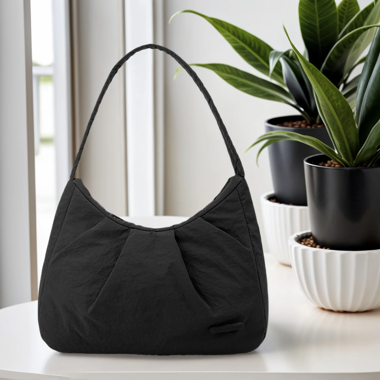 Pleated Clouds Bag Solid Color Dumpling Bag Lightweight Daily Clutch Handbag Casual for Women Travel Shopping