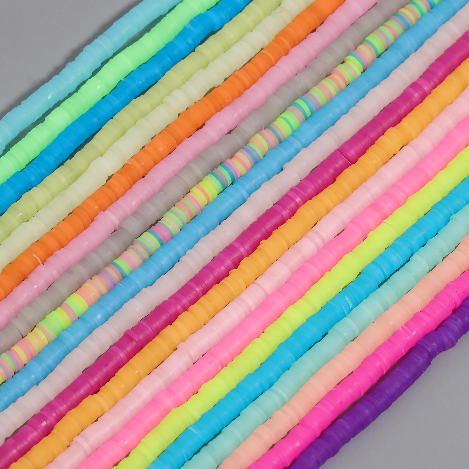

6mm 10strands/set Boho Polymer Clay Beads for Jewelry Making Summer Fashionable Bead for DIY Bracelets Necklace Charms for Women