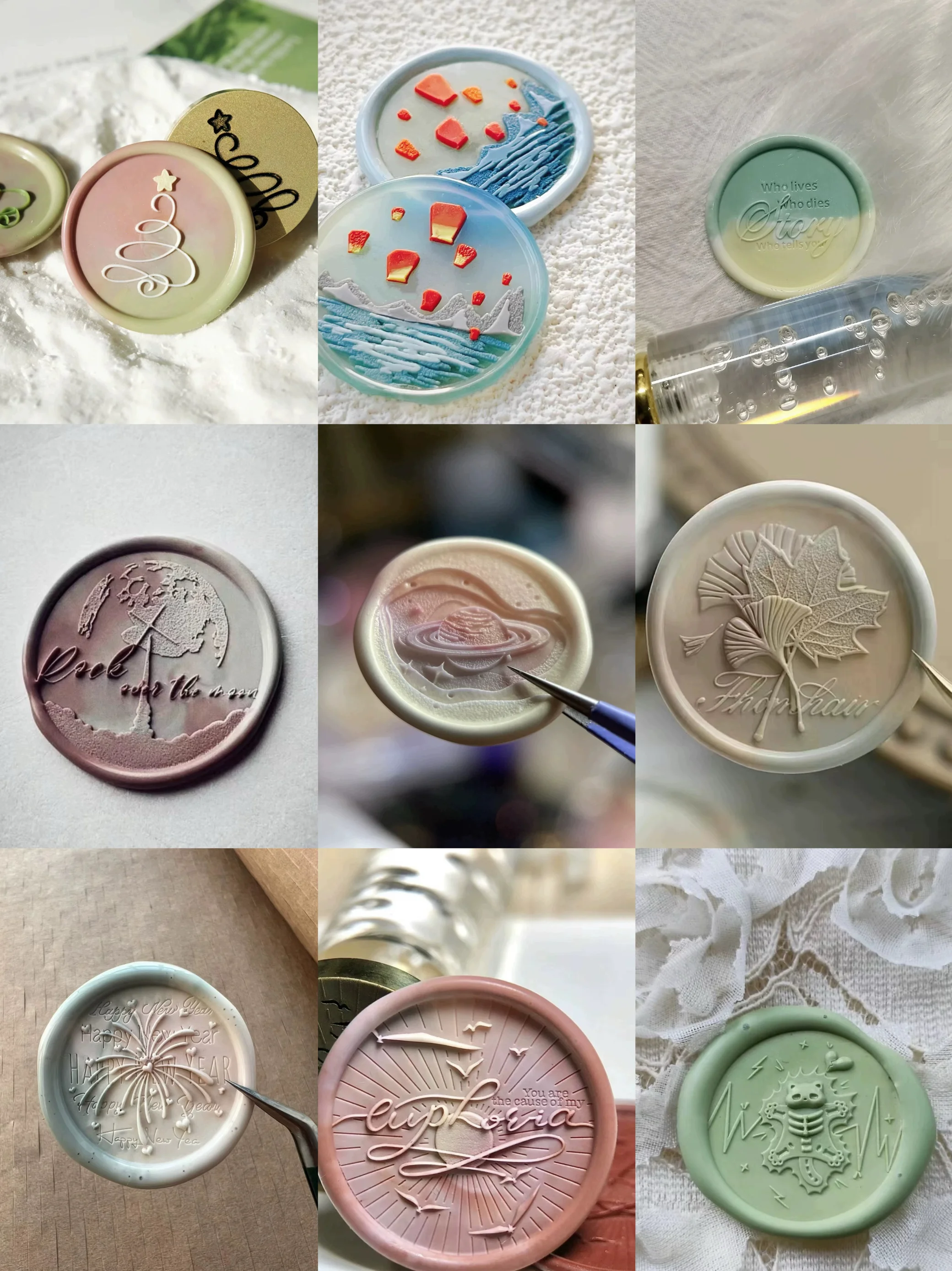 Handmade Luxury Pure Copper Fire Seal Stamp Vintage  Relief Head Aospheric Feeling Eonal Busin Supplies