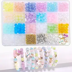 Charming Jewelry Creation Set with Glass and Acrylic Beads - Creative Craft Gift (Beads Kit)