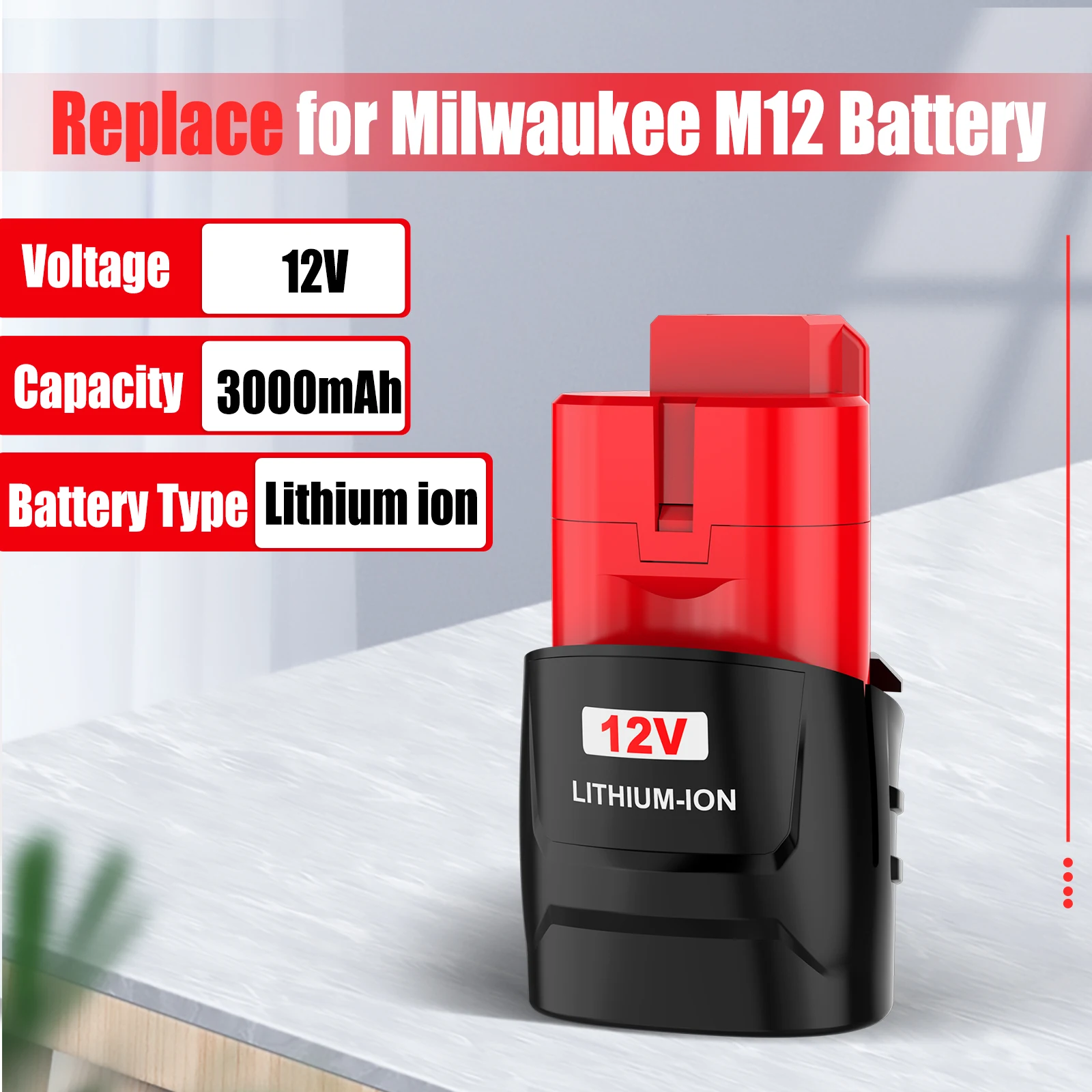 para Bateria de Lítio Milwaukee M12 Carregável 48112410 48-11-2420 48-11-2411 48-11-2401 48-11-2402 M-12 Ferramentas sem Fio 12v - Image 6