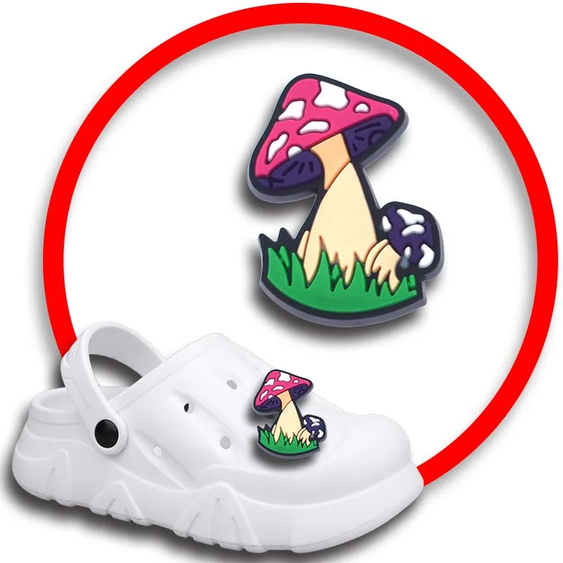 

Pack Pins for Crocs Charms Shoes Accessories Mushroom Decoration Jeans Women Sandals Buckle Kids Favors Men Badges Boy Girl Gift
