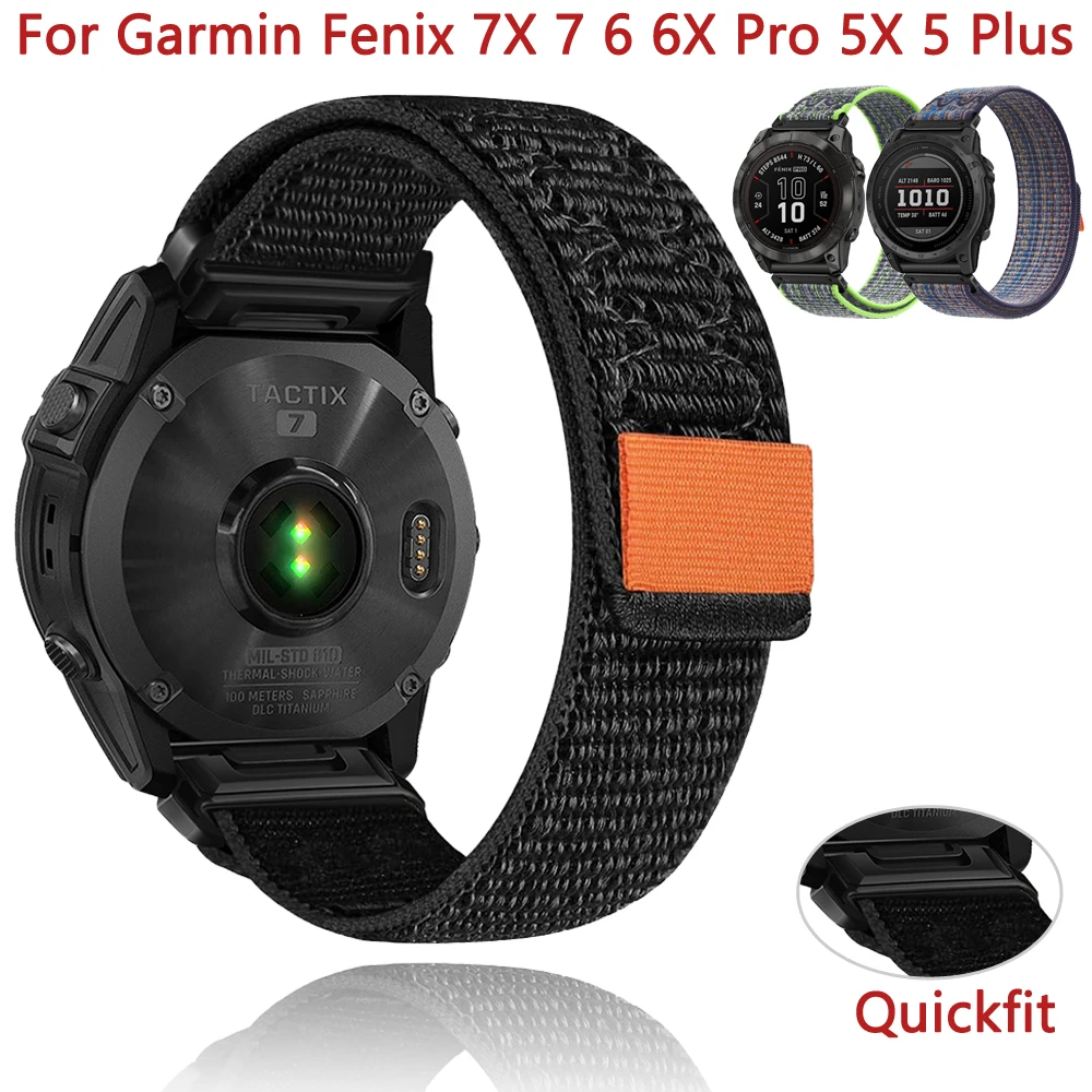 

22 26mm Nylon Watch Band For Garmin Fenix 7X 7 6X 6 Pro 5X 5 955 Strap Epix Gen 2 Tactix Bravo Delta Mk2i Mk1 Wristband Bracelet