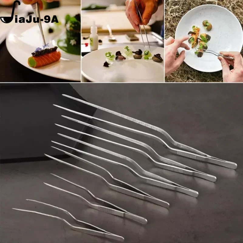 Non-Slip Barbecue Tongs Stainless Steel BBQ Clip Food Tweezer Barbecue Cooking Clip Portable Picnic Tweezer Kitchen Utensils