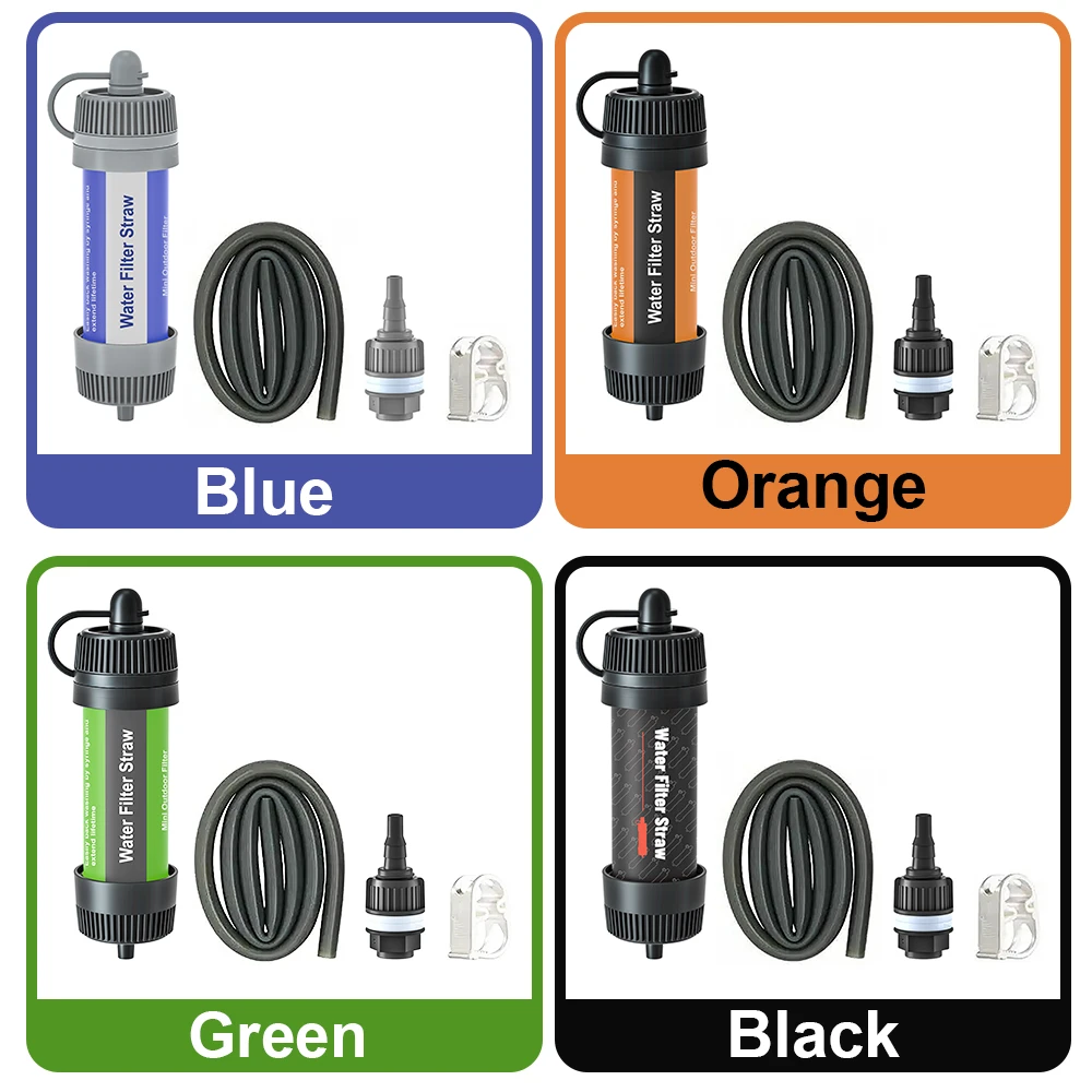 Outdoor Camping Compact Water Filter Straw Portable Water Purifier Survival Gear for Adventure