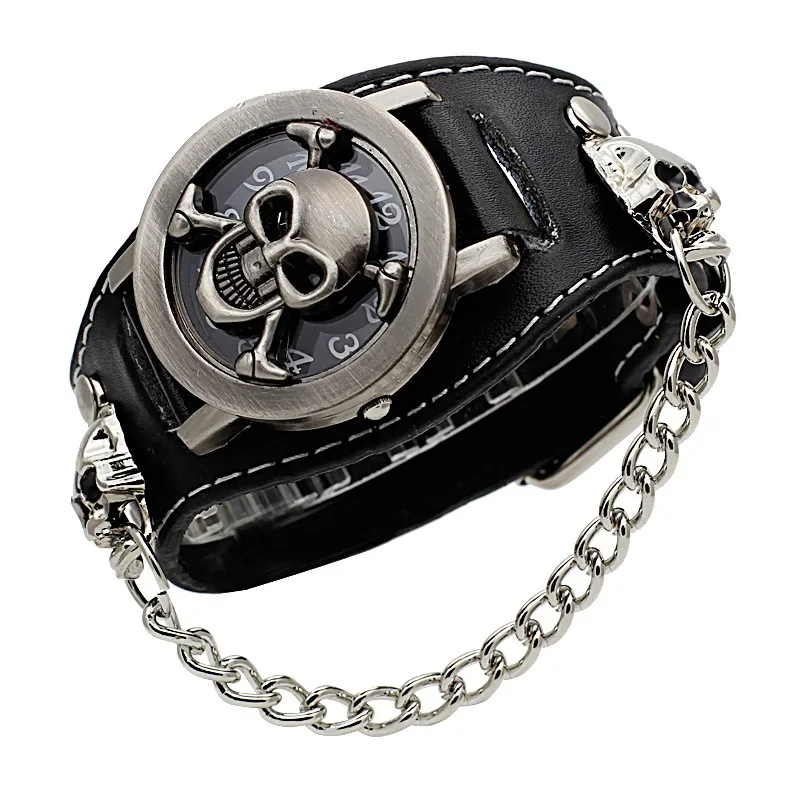 

2024 стильные мужские кварцевые часы с черными кожаными звеньями