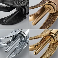 Uythner Luxury Swan อ่างล้างหน้าทองเหลืองก๊อกน้ําเย็นและน้ําร้อนผสมก๊อกสีดํา/ทอง/โบราณห้องน้ําอ่างล้างหน้า Crane 4