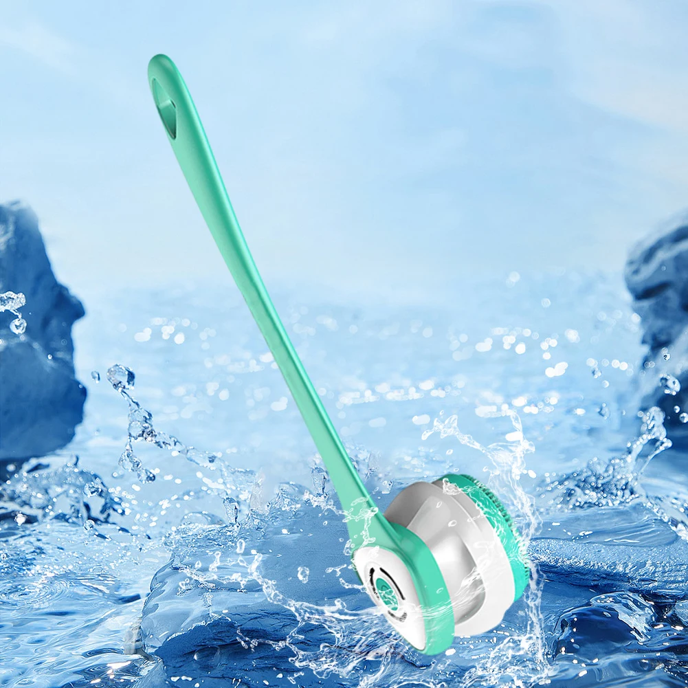 Electric Cleaning Brush Waterproof Back Scrubber Multifunctional Rechargeable Long Handle with 5 Brush Heads for A Full Body Spa