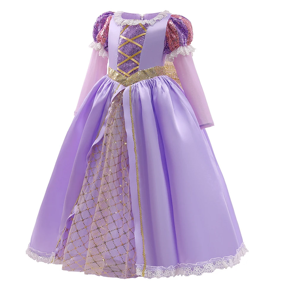 Princesa, Rapunzel, Frozen Elsa, Cinderela, Roupas de Festa, Crianças, 2-12Anos