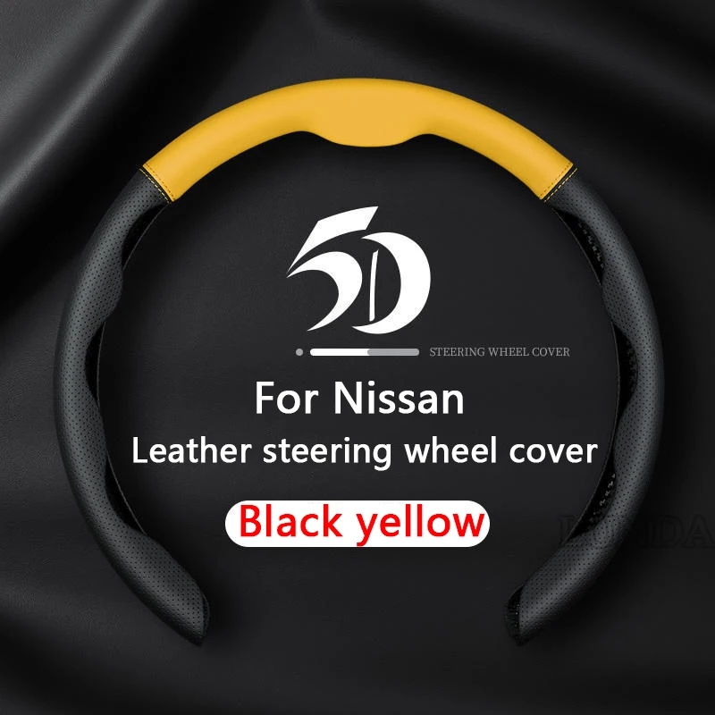 

Genuine Leather Car Steering Wheel Cover Ultra-thin Breathable 38cm For Nissan Qashqai Juke X-Trail T31 T32 Altima Rogue