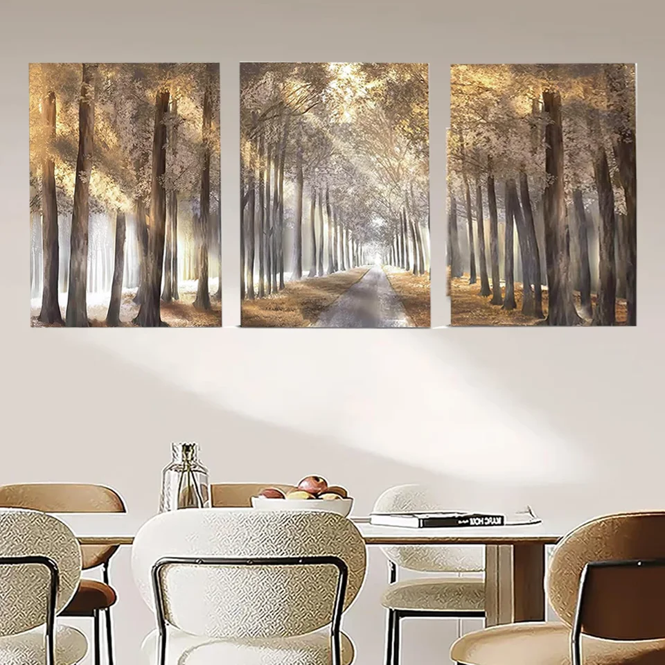 Sunrise Forest Tree diamond painting Triptych new Full Square/Round diamond mosaic Jewelry cross stitch landscape Home Deco
