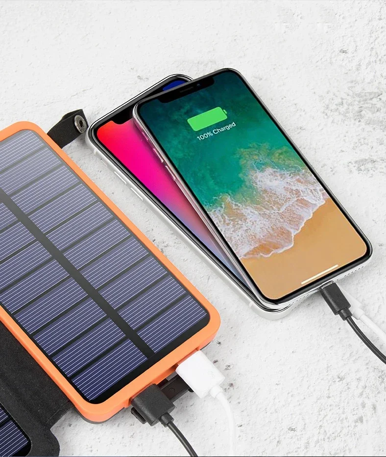50000mah vodotěsný solární energie banka outdoorové kemping přenosné skládací solární panely 5V 2A USB výroba zařízení slunce energie pro iPhone