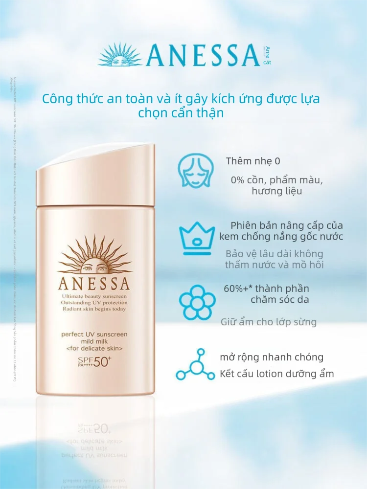  Anessa | Kem Chống Nắng Dành Cho Da Nhạy Cảm Không Chứa Cồn Chống Nước 60ml×2 