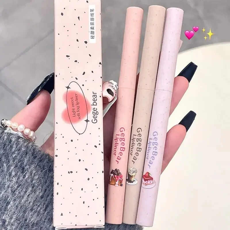 Nude Lip Liner Gege Bear Matte Velvet Lip Liner Pencil Long-lasting Waterproof Draw Lip Line Pen 5