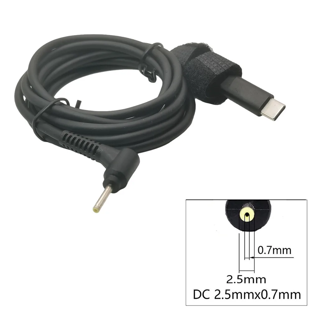 65W Type-C To 2.5X0.7 Pd Power Connector For Asus Eeepc 19V Laptop Cable Adapter Usb-C Charger Plug 2.5*0.7Mm 1.5M