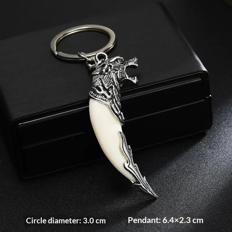 Trendiger Schlüsselanhänger in Form von Wolfszähnen, cooler Charm, dekoratives Accessoire für Rucksäcke, Punk-Schmuck, Geschenk – Detail 7
