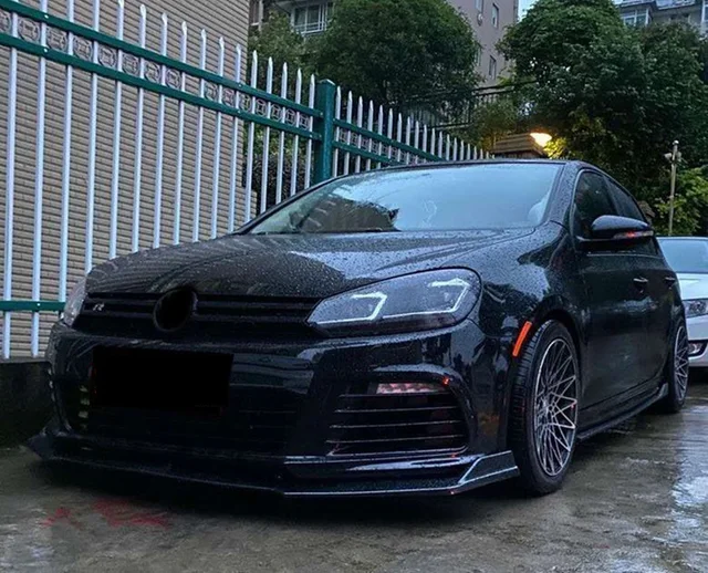 Kit Becquet Pare-chocs Avant VW Golf 7 GTI - 3 Pièces ABS Noir Carbone