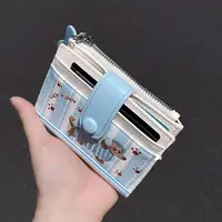 Korean Style Embroidery Sausage Dog Wallet Purse Ultra Thin Card Bag Multi-function Short Clutch PU Leather Card Holder - Image 5