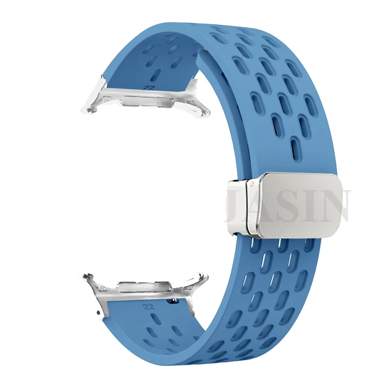 Magnetic Buckle Silicone Watch Strap with No-Gap Design