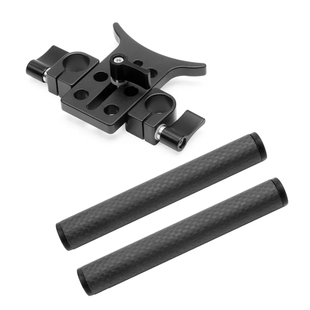 2PCS 10cm 25cm 30cm 40cm Carbon Fiber Tube Rod w/ 15mm Telephoto Lens Support fo