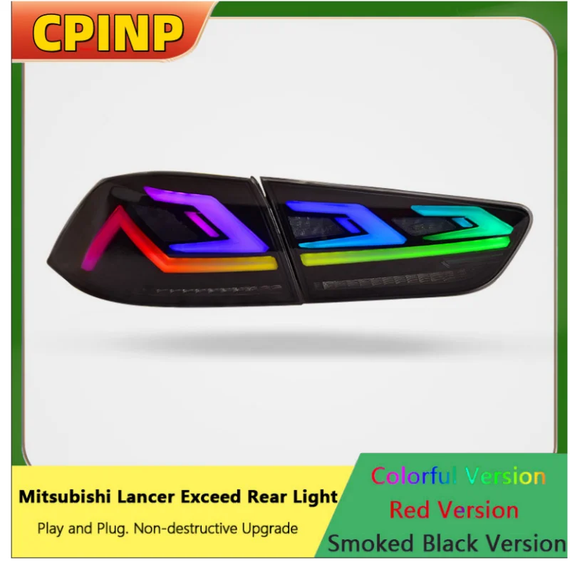 

For Mitsubishi Wing Shine Colorful RGB Taillights Retrofit Dynamic Streaming LED Turn Rear Tail Lights Lamp Assembly