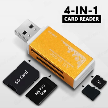 USB 2.0 카드 리더기, 멀티 메모리 카드 리더기, SD SDHC TF MS M2 카드 어댑터, 노트북 데스크탑 PC용 플러그 앤 플레이, 올인원